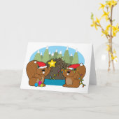 Biber Christmas Karte (Gelbe Blume)