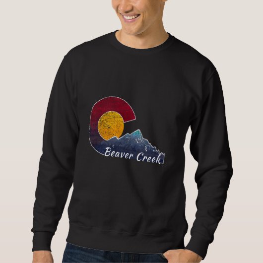 Biber Creek Colorado Flag Inspiriert Sweatshirt (Vorderseite)