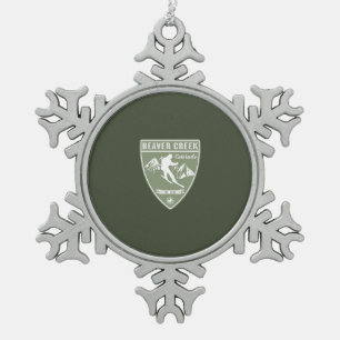 Biber-Creme-Colorado Schneeflocken Zinn-Ornament