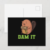 Biber Dam It Postkarte (Vorne/Hinten)