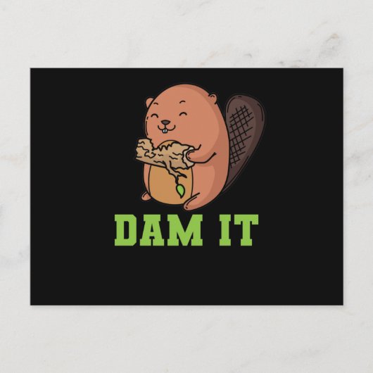 Biber Dam It Postkarte (Vorderseite)