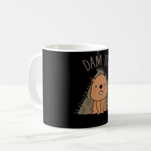 Biber-Damm Es Niedliche Biber-Damm Funny Pub Sarca Kaffeetasse (Vorderseite Links)