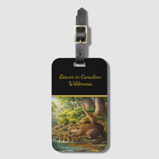 Biber, der durch den Strom gebaut wird Gepäckanhänger (Vorderseite Vertikal)