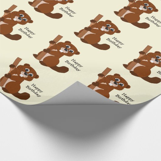 Biber Design Geburtstag Geschenkpapier (Ecke)