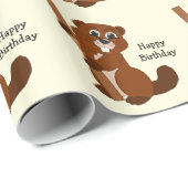 Biber Design Geburtstag Geschenkpapier (Rolleneckpunkt)