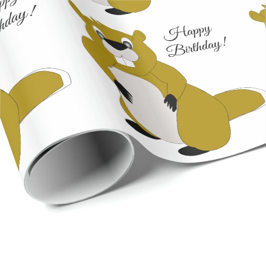 Biber Design Geburtstag präsent Geschenkpapier (Rolleneckpunkt)