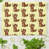 Biber-Design mit beliebigem Hintergrundfarbe Geschirrtuch (Gefaltet)