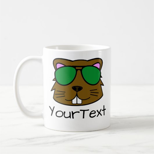 Biber Doodle Gesicht Personalisiert Kaffee Tasse (Links)