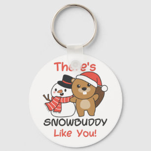 Biber Es gibt Snowbuddy wie Snowman Pun Schlüssela Schlüsselanhänger