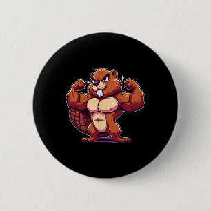 Biber-Flechten Muskeln Fan Lover Bodybuilding Gym Button