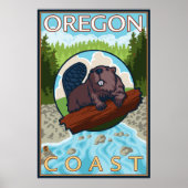 Biber & Fluss - Küste von Oregon Poster (Vorne)