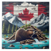 Biber Gebäude Lodge in der Nähe der kanadischen Fl Fliese (Vorderseite)