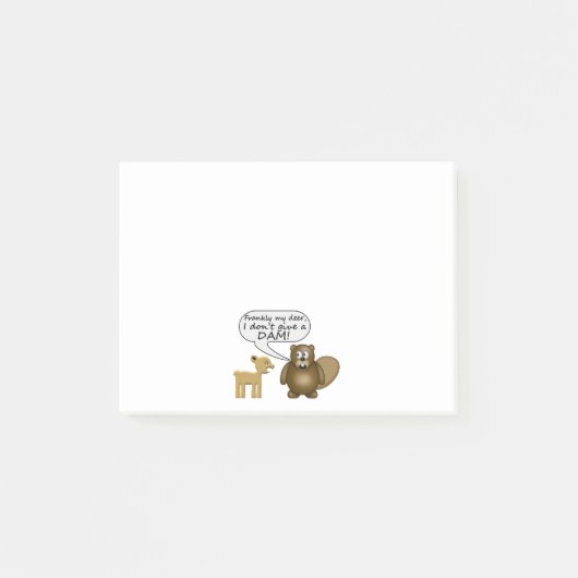 Biber geben nicht eine Verdammung Post-it Klebezettel (Vorderseite)