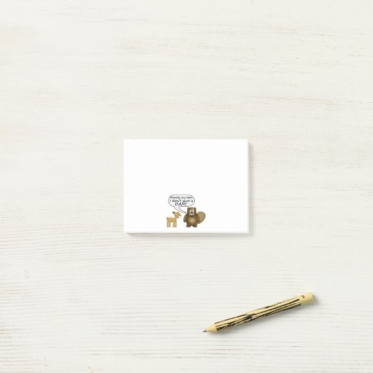 Biber geben nicht eine Verdammung Post-it Klebezettel (Auf Schreibtisch)