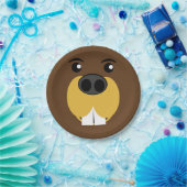 Biber-Gesicht Pappteller (Party)