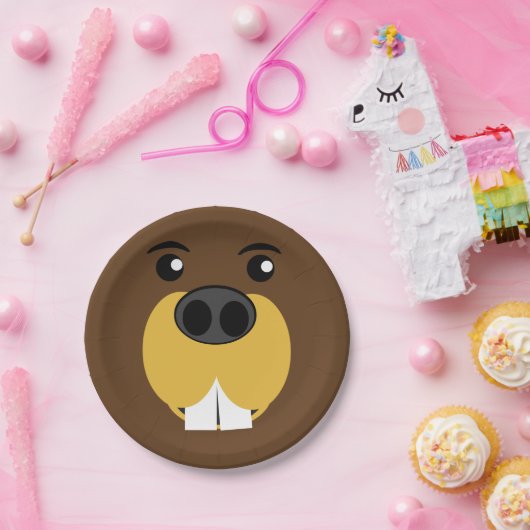 Biber-Gesicht Pappteller (Party)