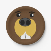 Biber-Gesicht Pappteller (Vorderseite)