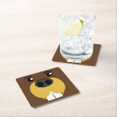 Biber-Gesicht Rechteckiger Pappuntersetzer (Vor Ort)