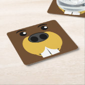 Biber-Gesicht Rechteckiger Pappuntersetzer (angewinkelt)