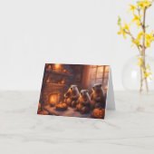 Biber-Halloween-Party Karte (Gelbe Blume)
