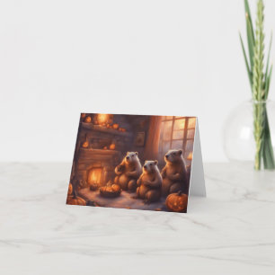 Biber-Halloween-Party Karte