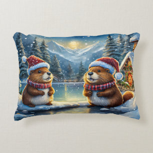 Biber Holiday Design von Rich AMeN Gill Dekokissen