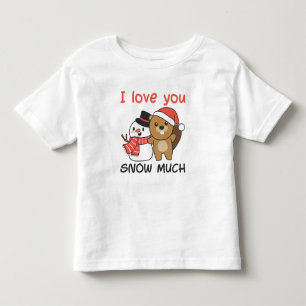 Biber ich Liebe Sie Schnee viel Schneemann Pub Kleinkind T-shirt