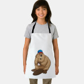 Biber im Baseball mit Baseballball Schürze (Insitu)