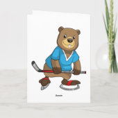 Biber im Eishockey mit Eishockeyschläger Karte (Rückseite)