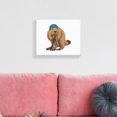 Biber im Eishockey mit Eishockeyschläger Leinwanddruck (Insitu (Wohnzimmer))