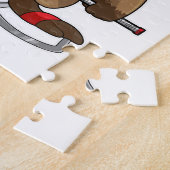 Biber im Eishockey mit Eishockeyschläger Puzzle (Seite)