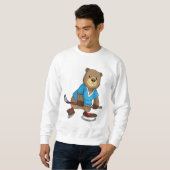 Biber im Eishockey mit Eishockeyschläger Sweatshirt (Vorne ganz)