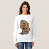 Biber im Eishockey mit Eishockeyschläger Sweatshirt (Vorne ganz)