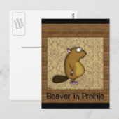 Biber im Profil Postkarte (Vorne/Hinten)