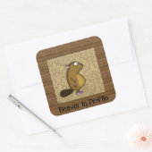 Biber im Profil Quadratischer Aufkleber (Umschlag)