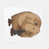 Biber im Schach mit Schachstück Bishop Fleecedecke (Vorderseite (Horizontal))