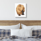 Biber im Schach mit Schachstück Bishop Leinwanddruck (Insitu (Schlafzimmer))