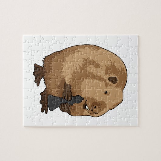 Biber im Schach mit Schachstück Bishop Puzzle (Horizontal)