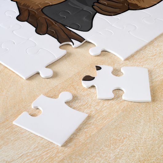 Biber im Schach mit Schachstück Bishop Puzzle (Seite)