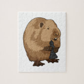 Biber im Schach mit Schachstück Bishop Puzzle (Vertikal)