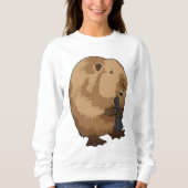 Biber im Schach mit Schachstück Bishop Sweatshirt (Vorderseite)