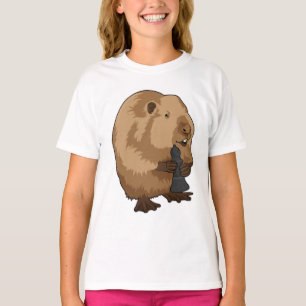 Biber im Schach mit Schachstück Bishop T-Shirt