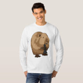 Biber im Schach mit Schachstück Bishop T-Shirt (Vorne ganz)