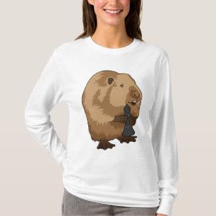 Biber im Schach mit Schachstück Bishop T-Shirt