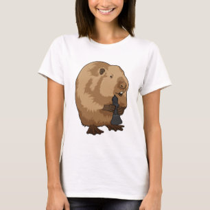 Biber im Schach mit Schachstück Bishop T-Shirt