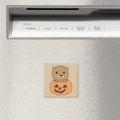Biber in Pumpkin Sweet Beaver Happy Halloween Mag Magnet (In Situ (Geschirrspüler))