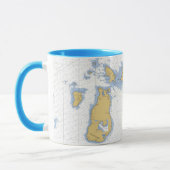 Biber-Insel, MI-Seediagramm-Tasse Tasse (Links)