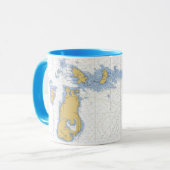 Biber-Insel, MI-Seediagramm-Tasse Tasse (Vorderseite Links)