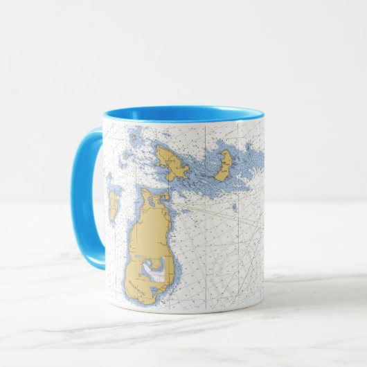 Biber-Insel, MI-Seediagramm-Tasse Tasse (Vorderseite Links)