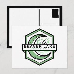 Biber Lake Arkansas Mond sechseckige Farbe anpassb Postkarte